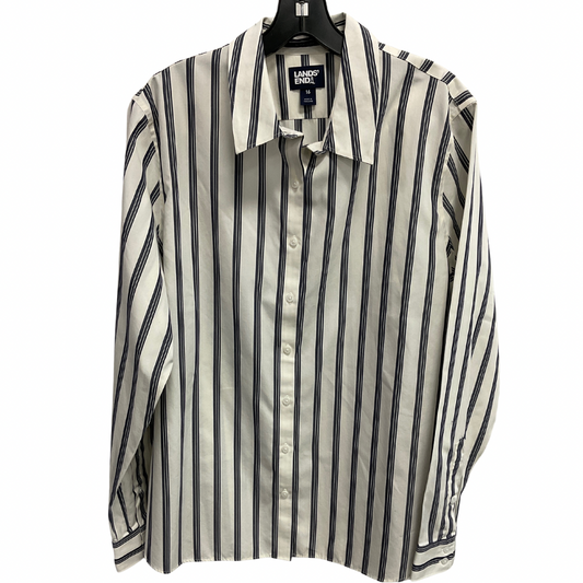 Top Long Sleeve By Lands End In Striped Pattern, Size: Xl