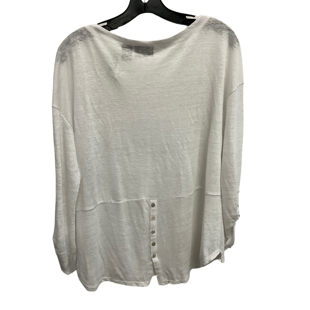 Top Long Sleeve Basic By Adrienne Vittadini In White, Size: M