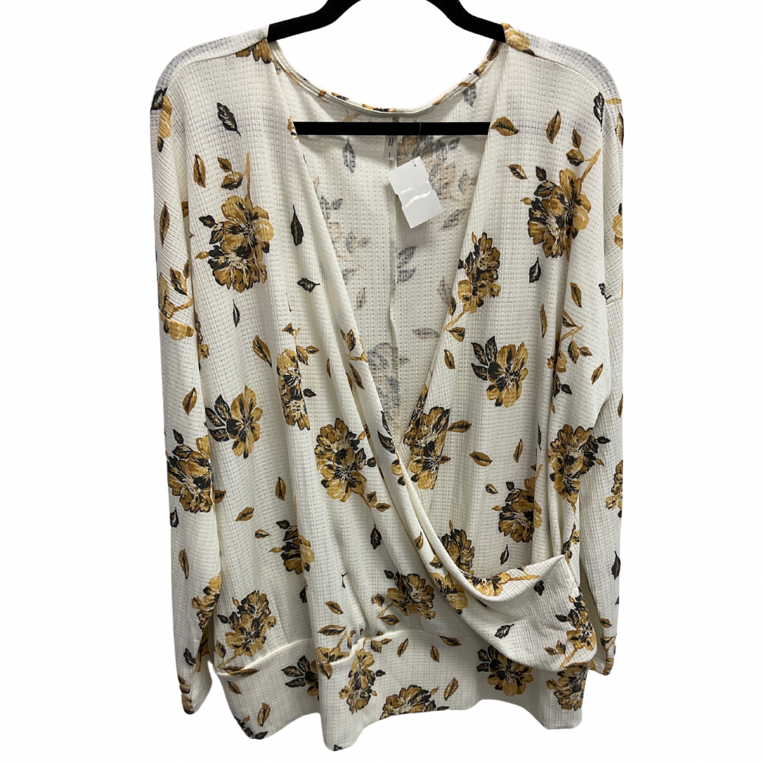 Top Long Sleeve By Maurices In Floral Print, Size: 1x