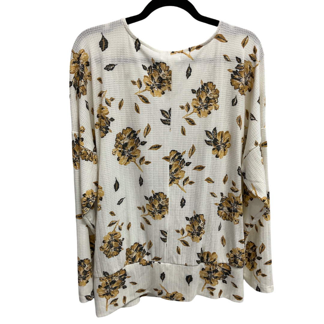 Top Long Sleeve By Maurices In Floral Print, Size: 1x