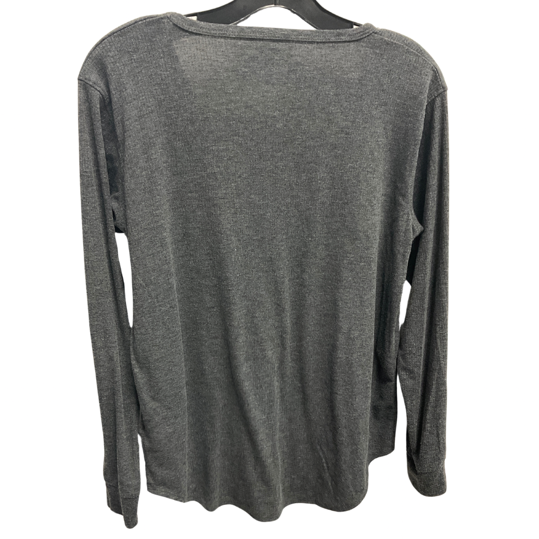 Top Long Sleeve Basic By Gap In Grey, Size: M