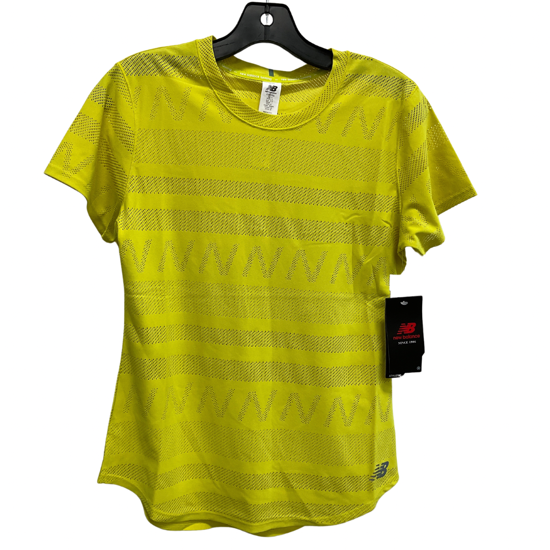 Athletic Top Short Sleeve By New Balance In Yellow, Size: S