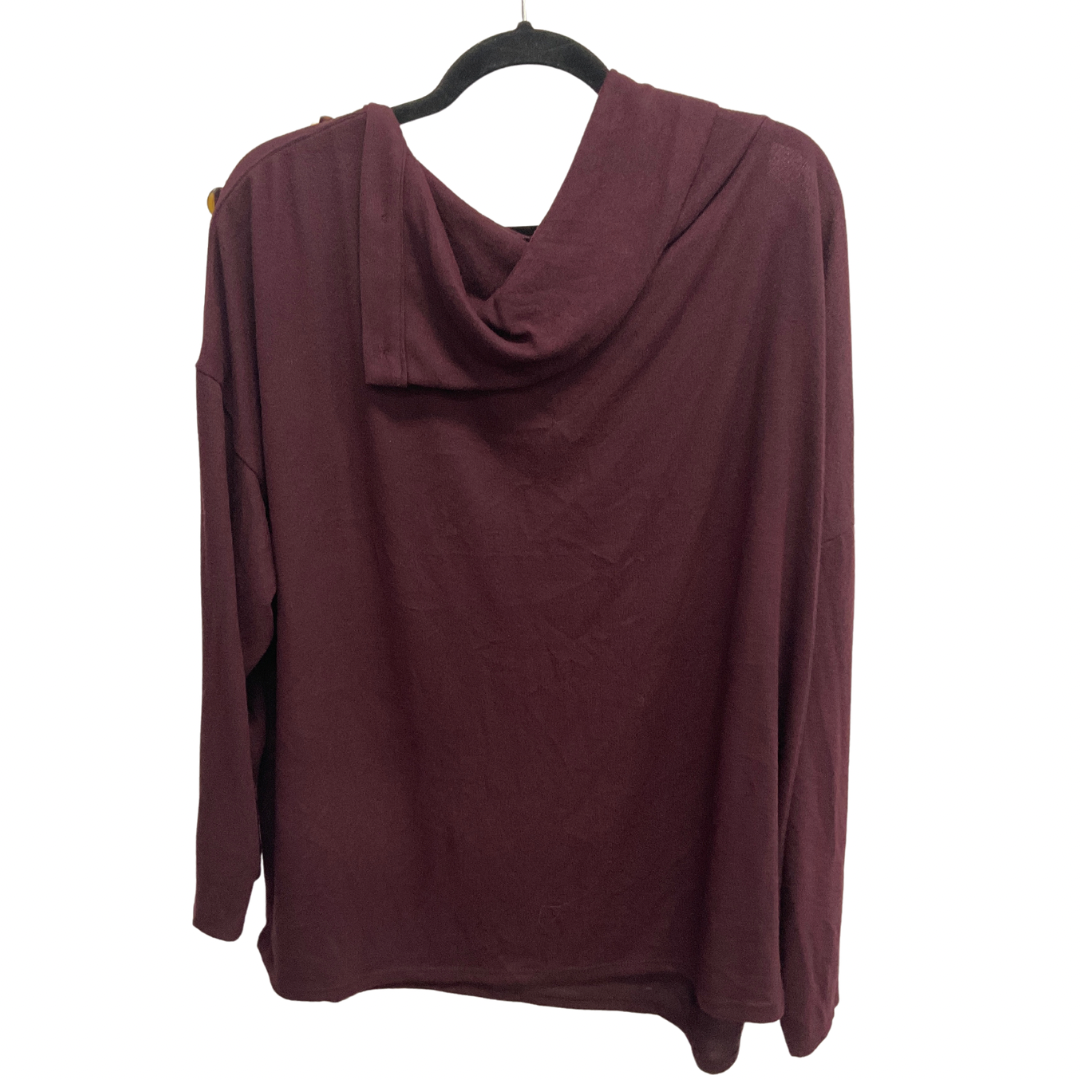 Top Long Sleeve By Maurices In Maroon, Size: 2x