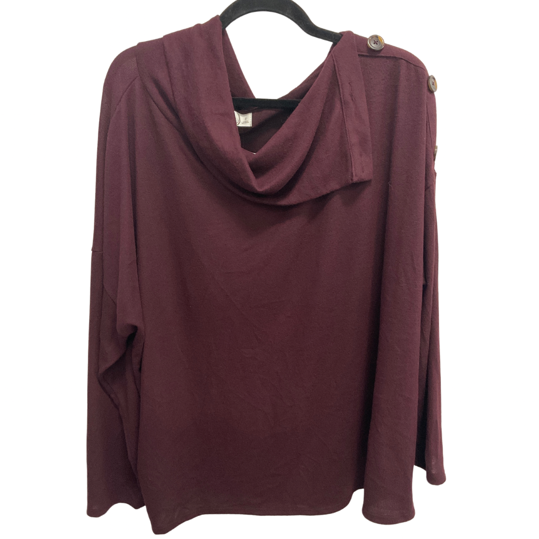 Top Long Sleeve By Maurices In Maroon, Size: 2x