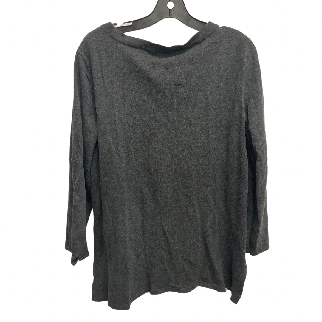 Top Long Sleeve By Style And Company In Grey, Size: L