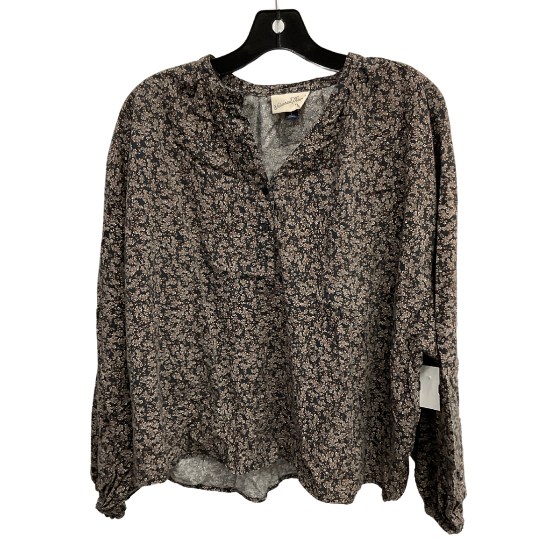 Top Long Sleeve By Universal Thread In Floral Print, Size: L