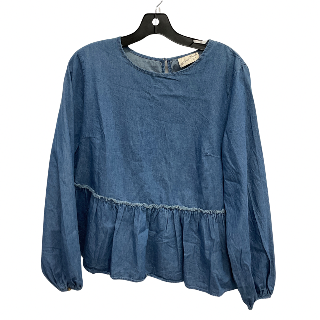 Top Long Sleeve By Universal Thread In Blue, Size: M