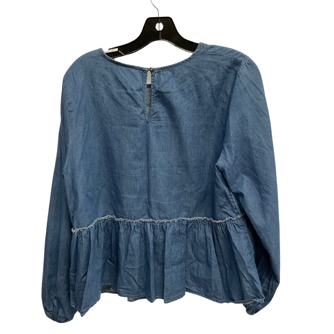 Top Long Sleeve By Universal Thread In Blue, Size: M