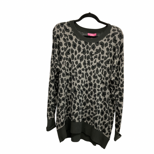 Sweater By Isaac Mizrahi In Animal Print, Size: L