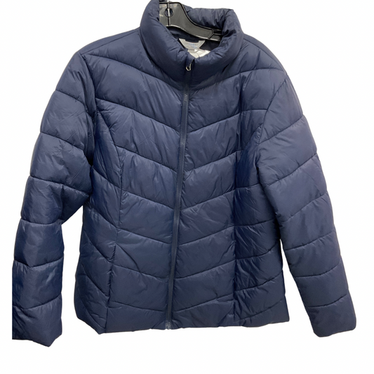 Coat Puffer & Quilted By Time And Tru In Navy, Size: L