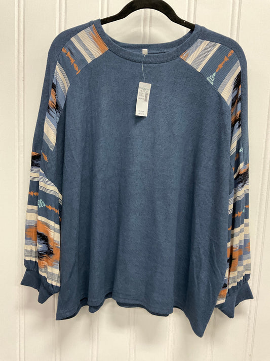 Top Long Sleeve By Maurices In Blue & Brown, Size: M