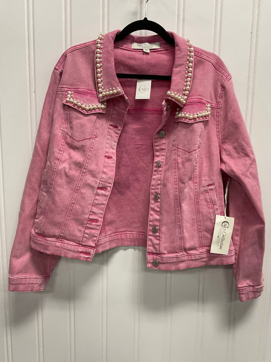 Jacket Denim By Cato In Pink, Size: Xl