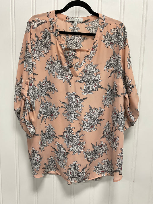 Top 3/4 Sleeve By Chaus In Floral Print, Size: 2x