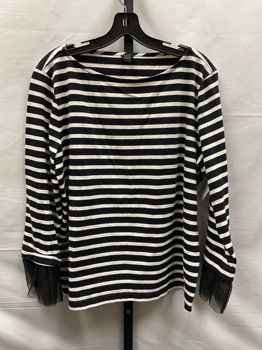 Black & White Top Long Sleeve J. Crew, Size Xl