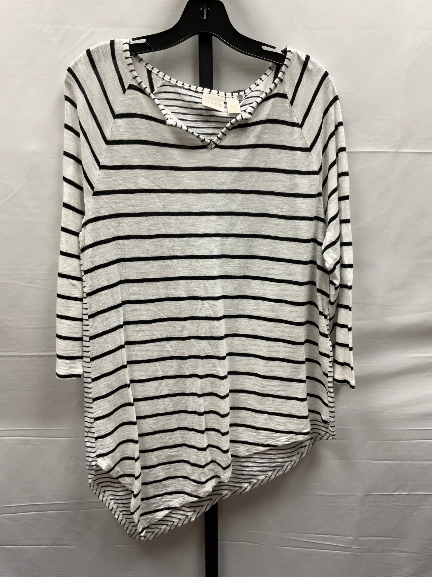 Black & White Top Long Sleeve Chicos, Size L