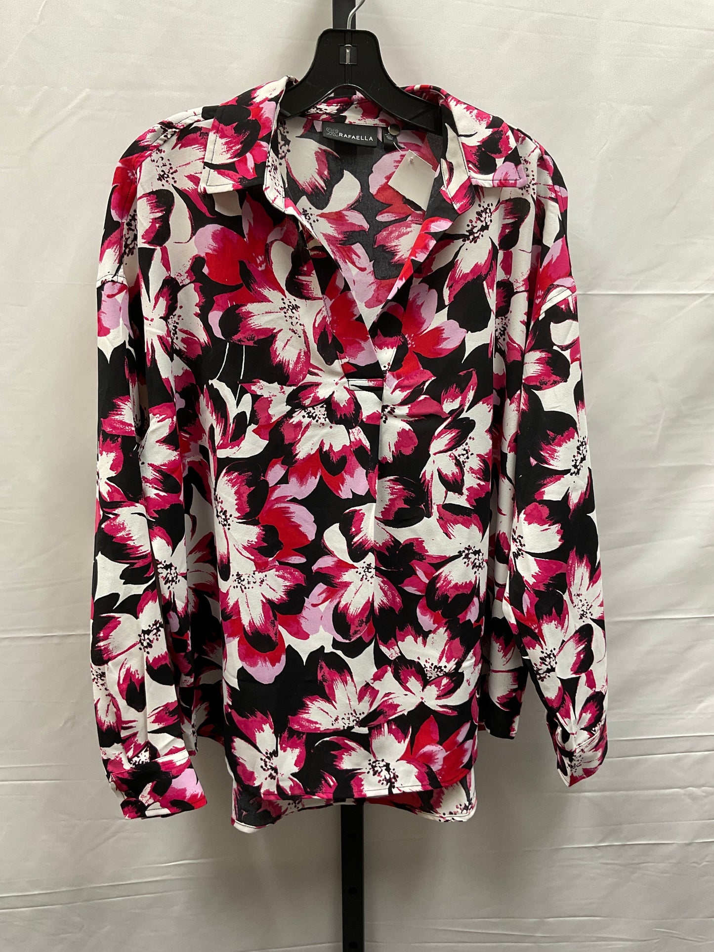 Black & Pink Top Long Sleeve Rafaella, Size M