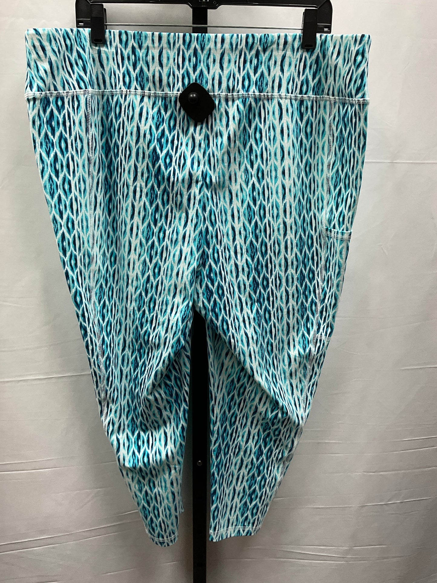 Athletic Leggings Capris By Chicos In Blue & White, Size: Xl