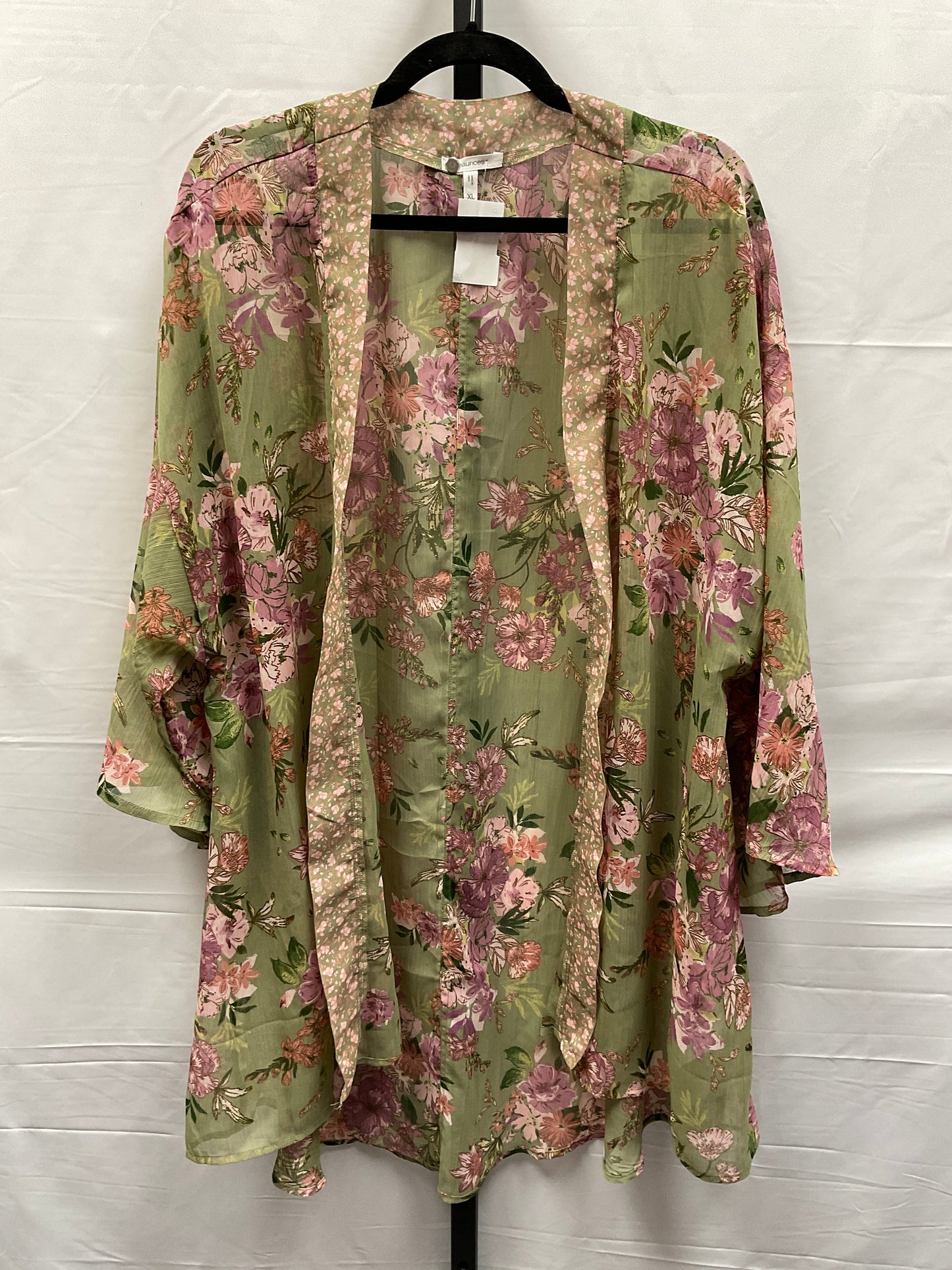 Floral Print Kimono Maurices, Size Xl