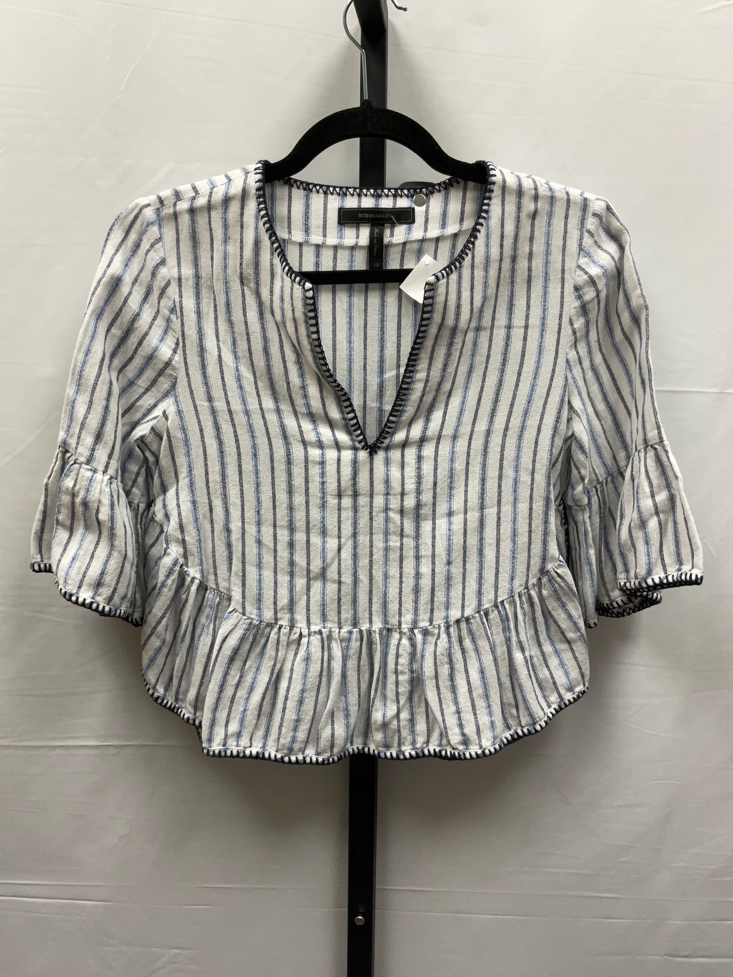 Striped Pattern Top 3/4 Sleeve Bcbgmaxazria, Size Xs