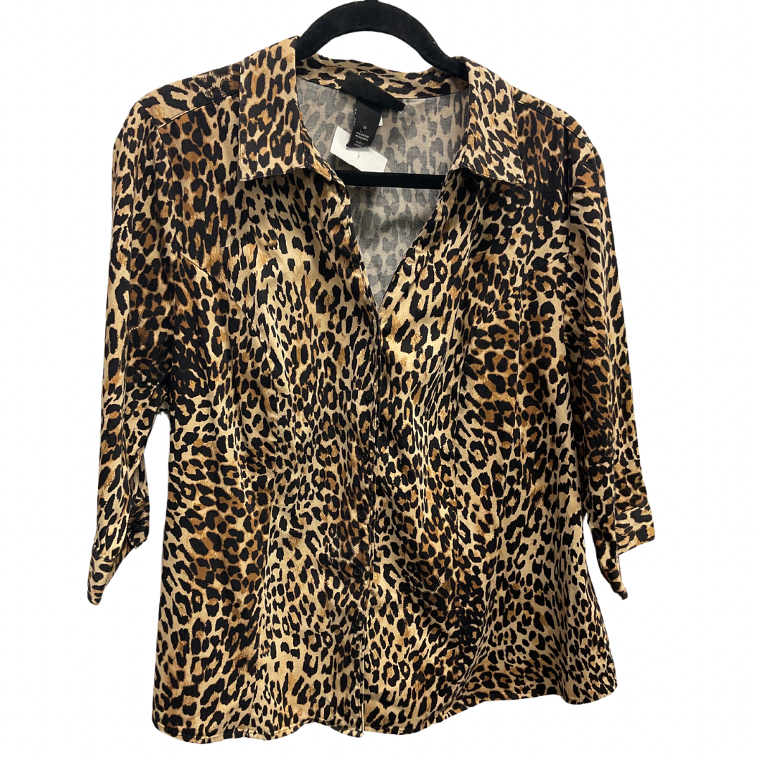 Blouse 3/4 Sleeve By Lane Bryant In Animal Print, Size: 2x