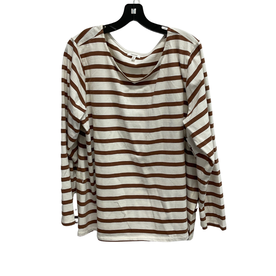 Top Long Sleeve By Maurices In Striped Pattern, Size: Xxl