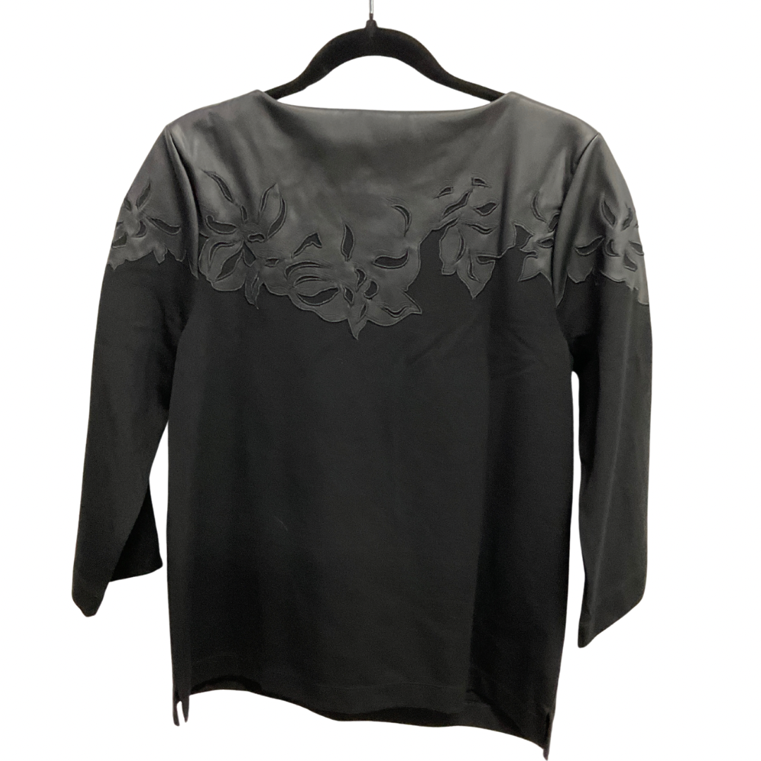 Top 3/4 Sleeve By Chicos In Black, Size: M