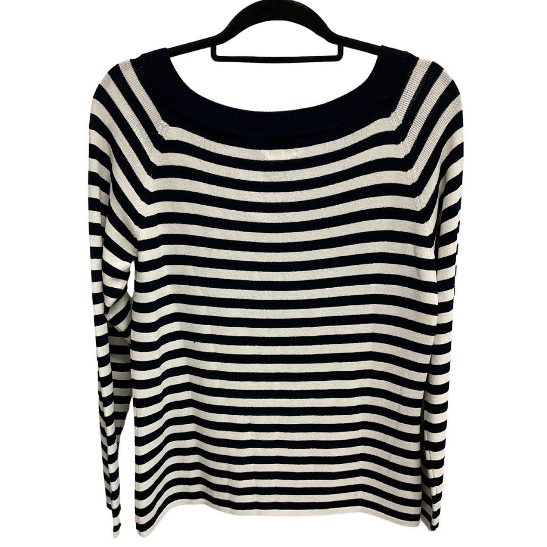 Sweater By Chicos In Blue & White, Size: L