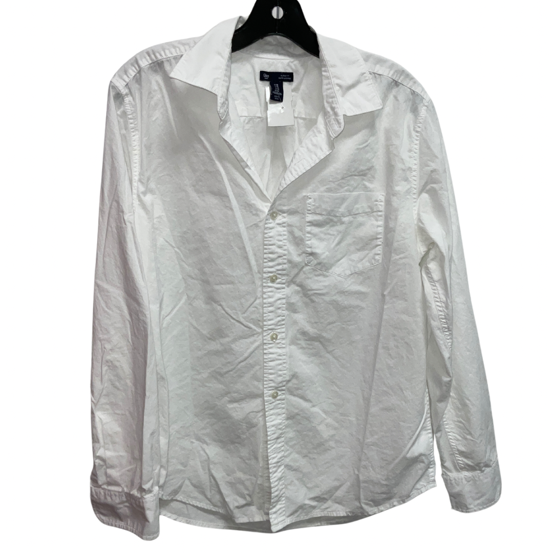 Top Long Sleeve By Gap In White, Size: M