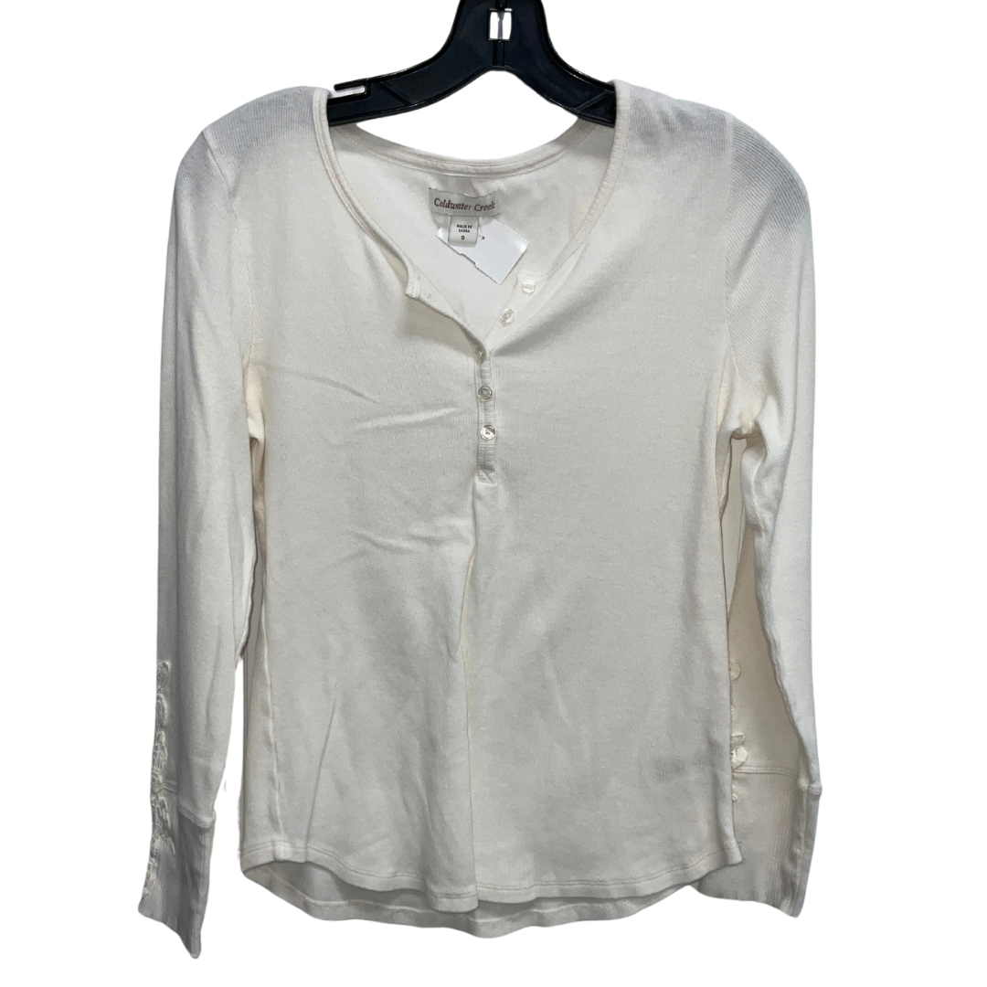 Top Long Sleeve Basic By Coldwater Creek In Cream, Size: S