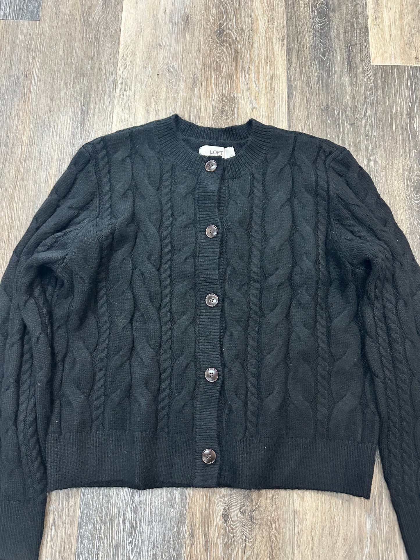 Sweater Cardigan By Loft In Black, Size: Xl