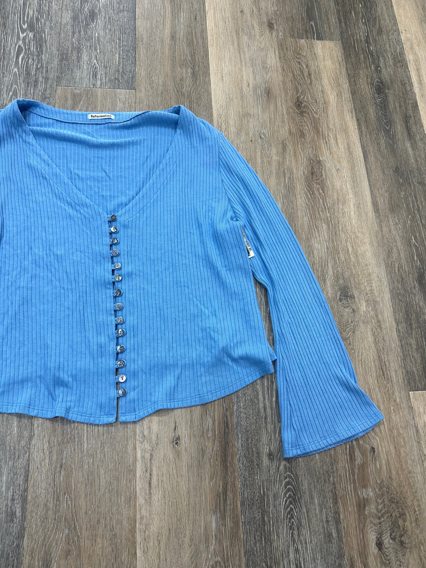 Blue Blouse Long Sleeve Reformation, Size 3x