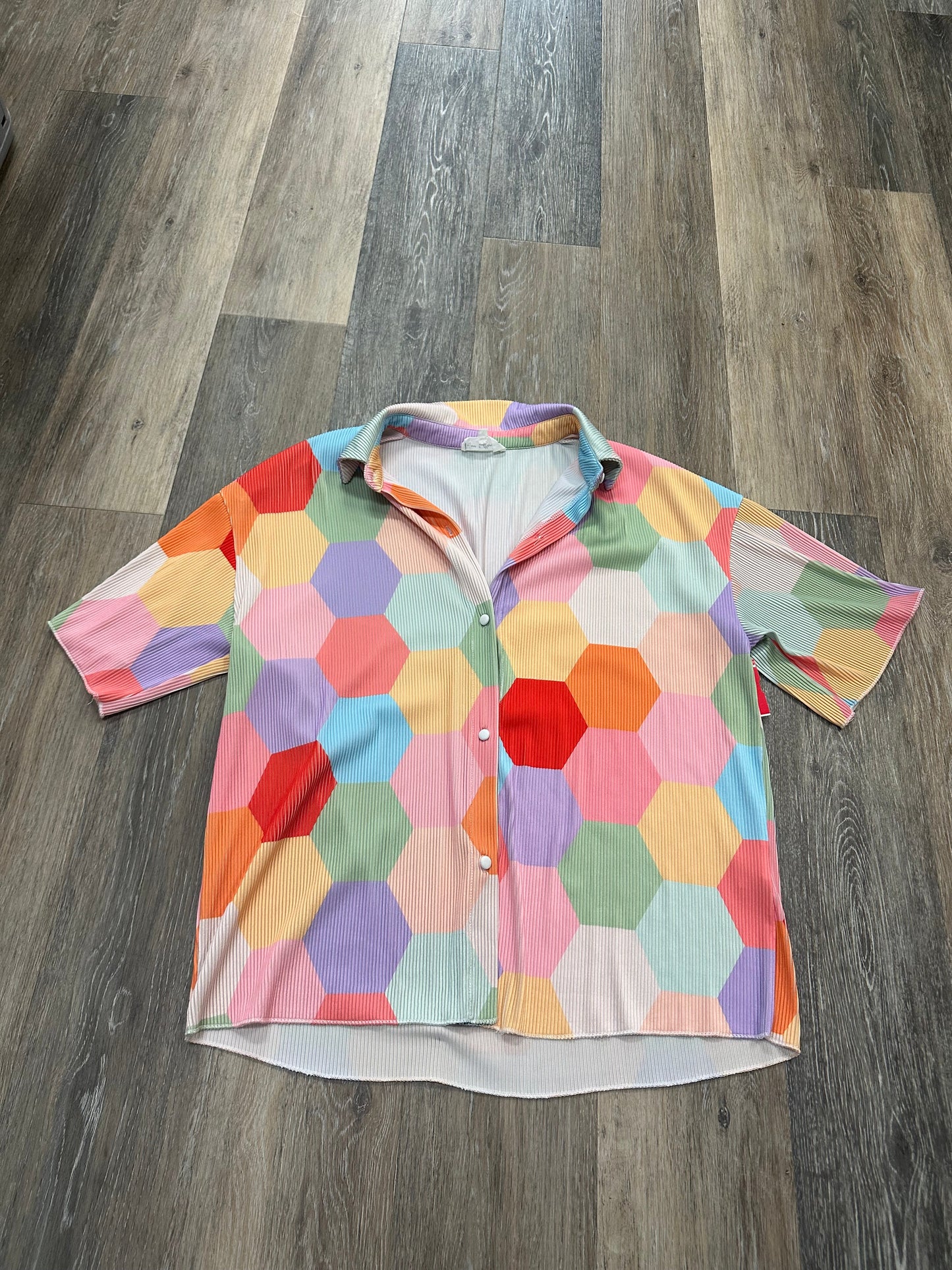 Multi-colored Blouse Short Sleeve Love and Harmony, Size S