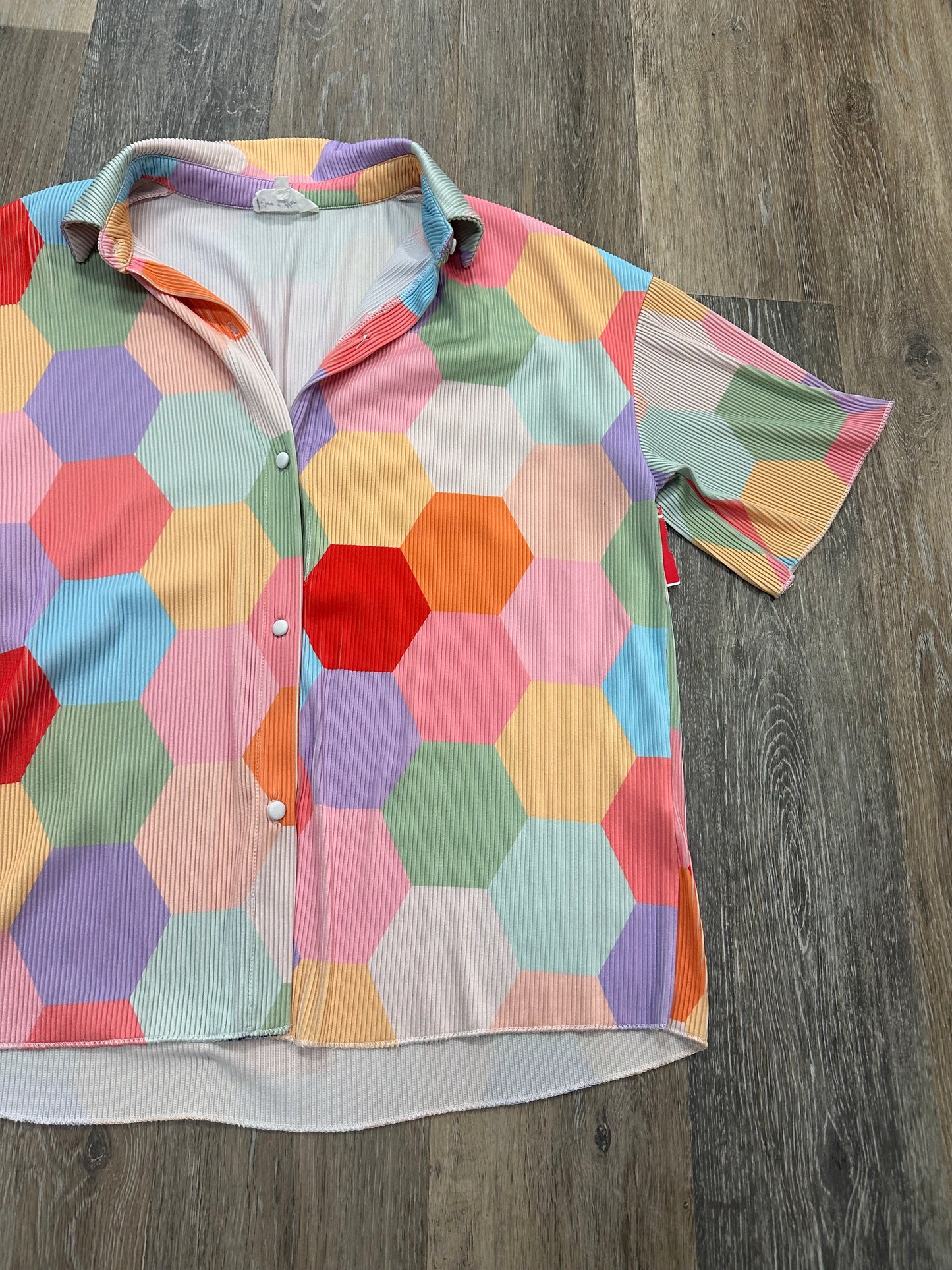 Multi-colored Blouse Short Sleeve Love and Harmony, Size S
