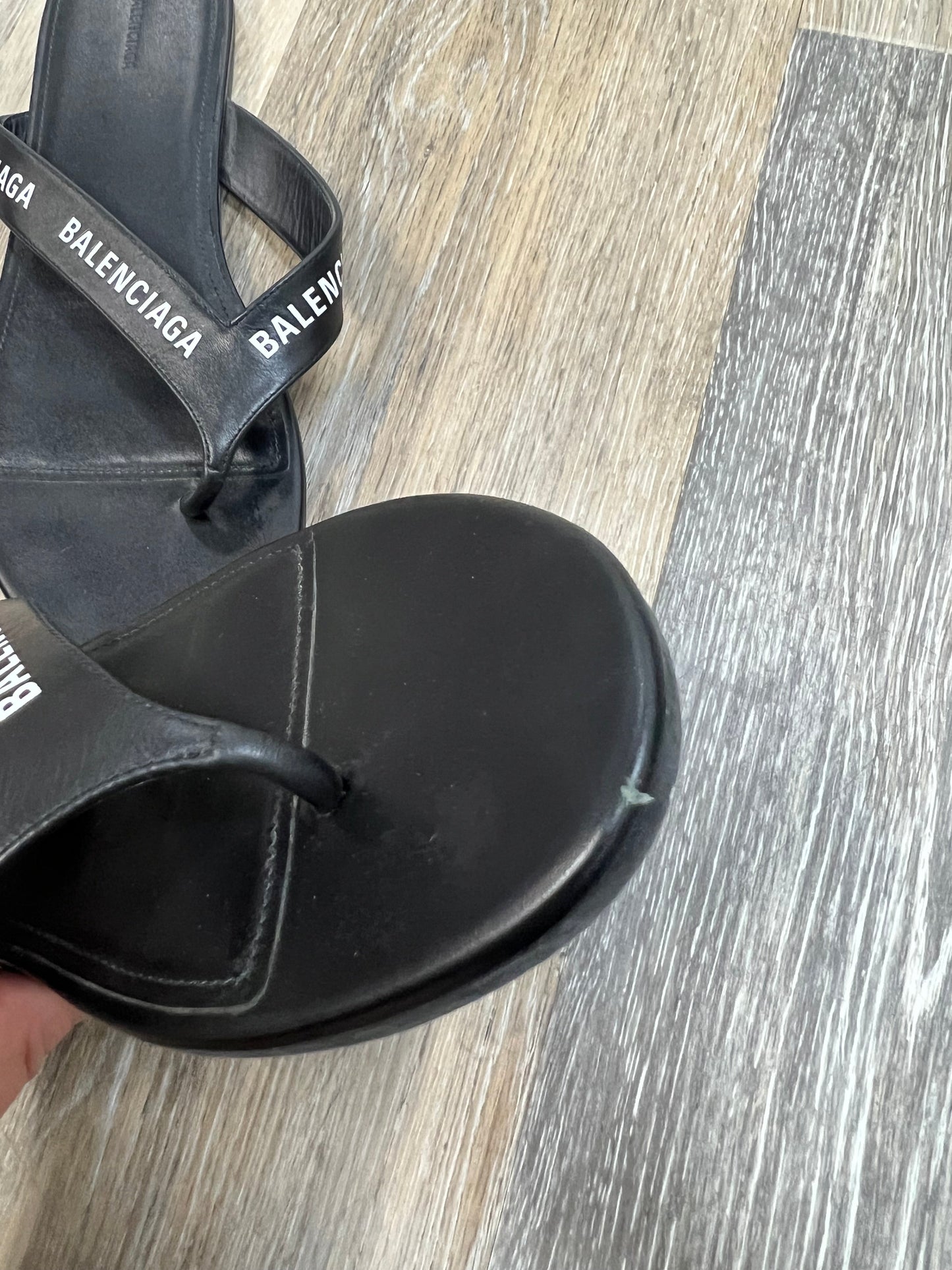 Black Sandals Designer Balenciaga, Size 8/38