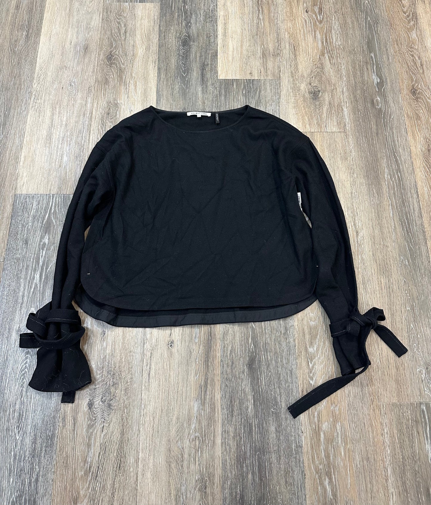 Top Long Sleeve Designer By Helmut Lang In Black, Size: Xs