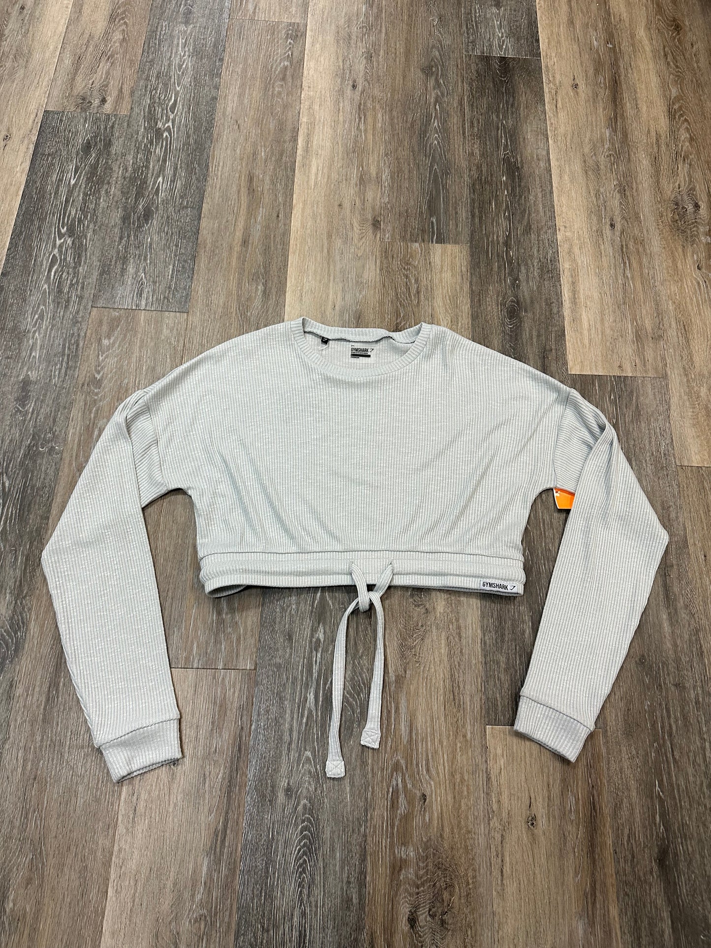 Athletic Top Long Sleeve Crewneck By Gym Shark In Grey, Size: L