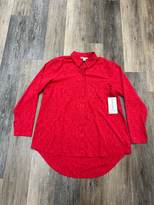 Athletic Top Long Sleeve Collar By Athleta In Red, Size: L