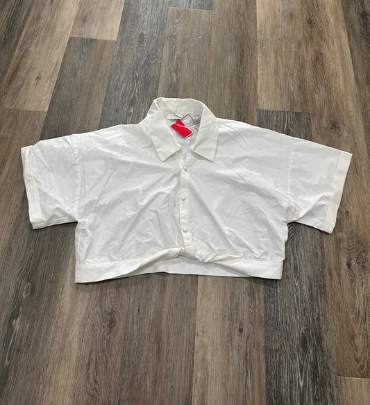 White Blouse Short Sleeve Meshki, Size 3x