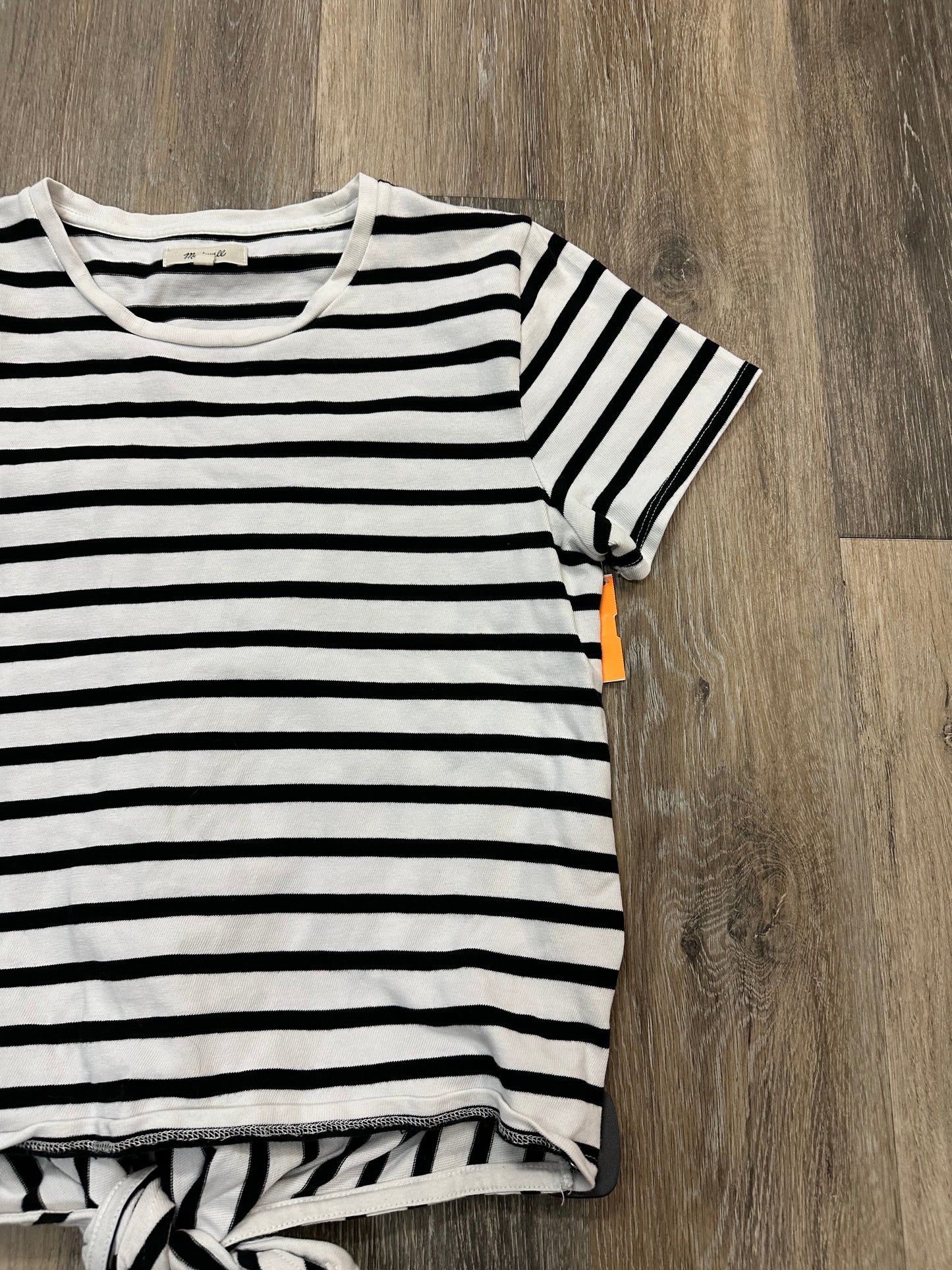 Top Short Sleeve By Madewell In Striped Pattern, Size: M