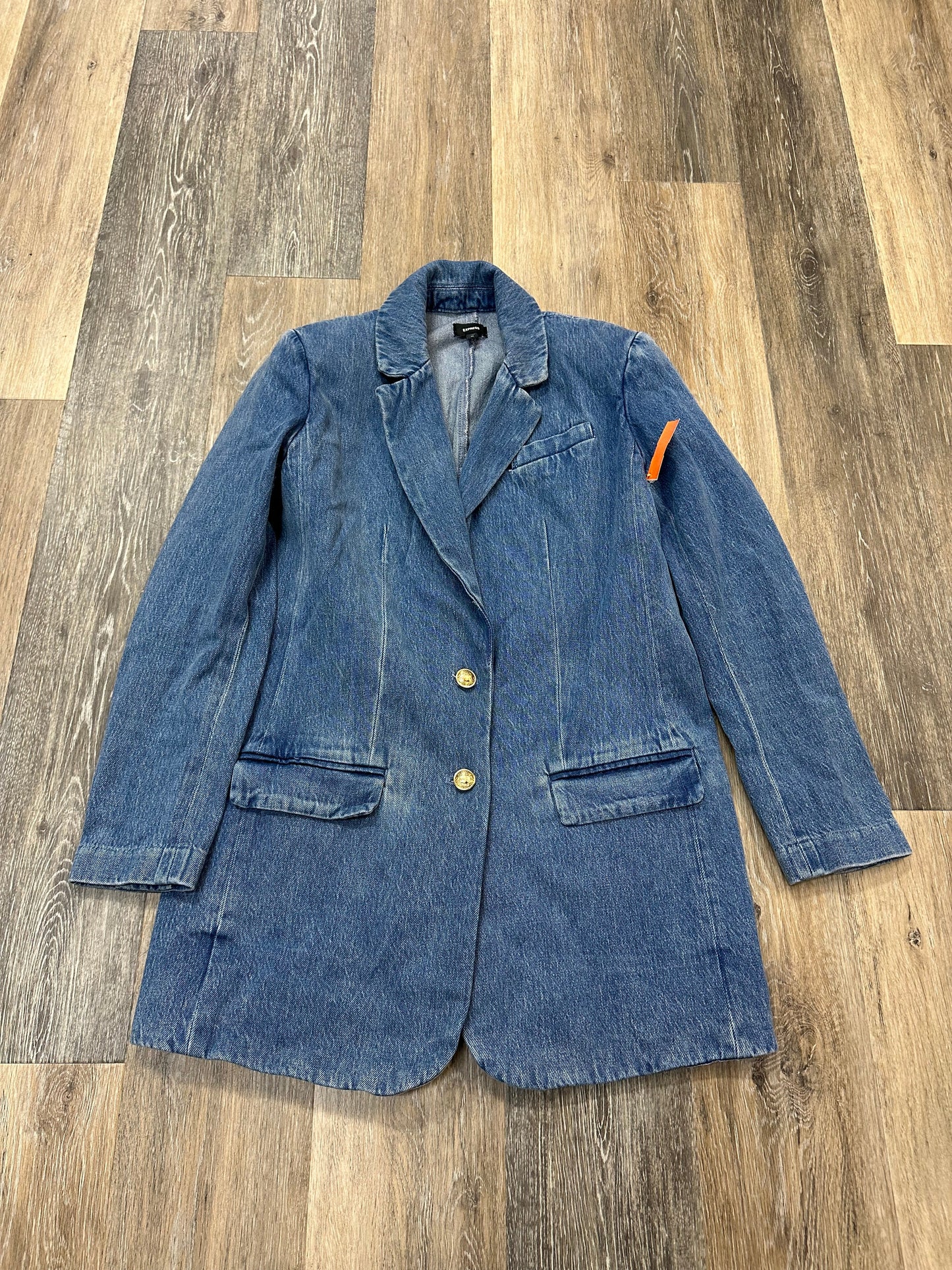 Blazer By Express In Blue Denim, Size: Xs