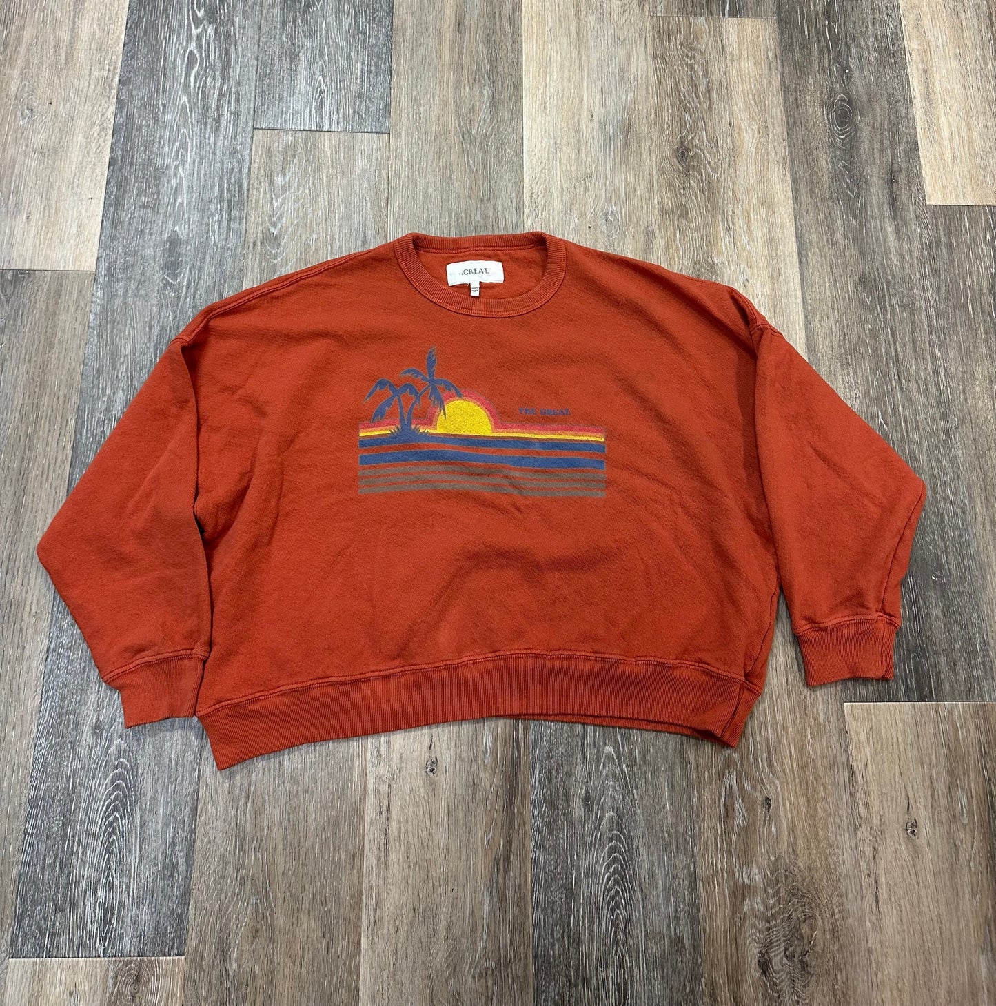 Sweatshirt Crewneck By The Great. In Orange, Size: S