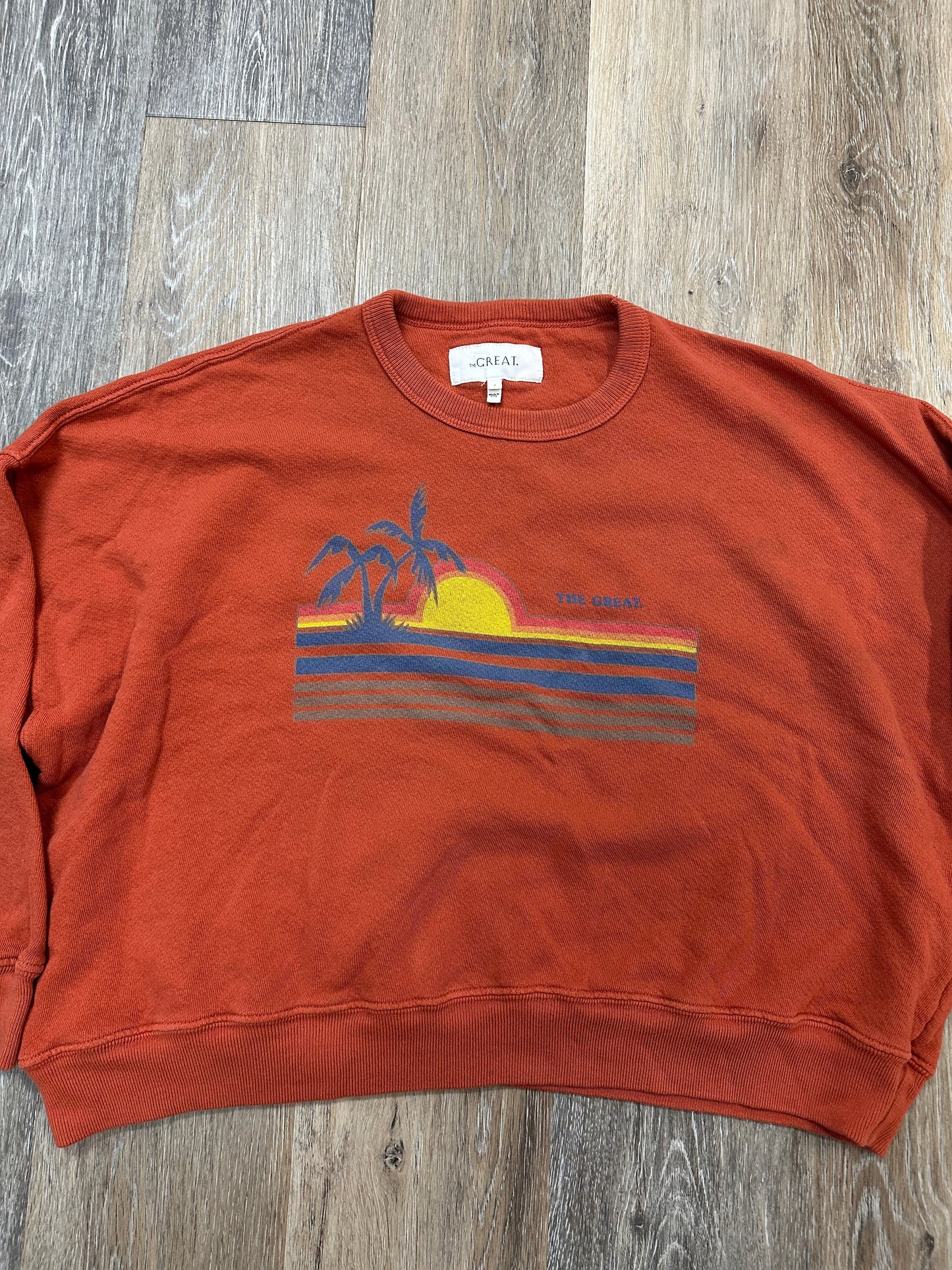 Sweatshirt Crewneck By The Great. In Orange, Size: S