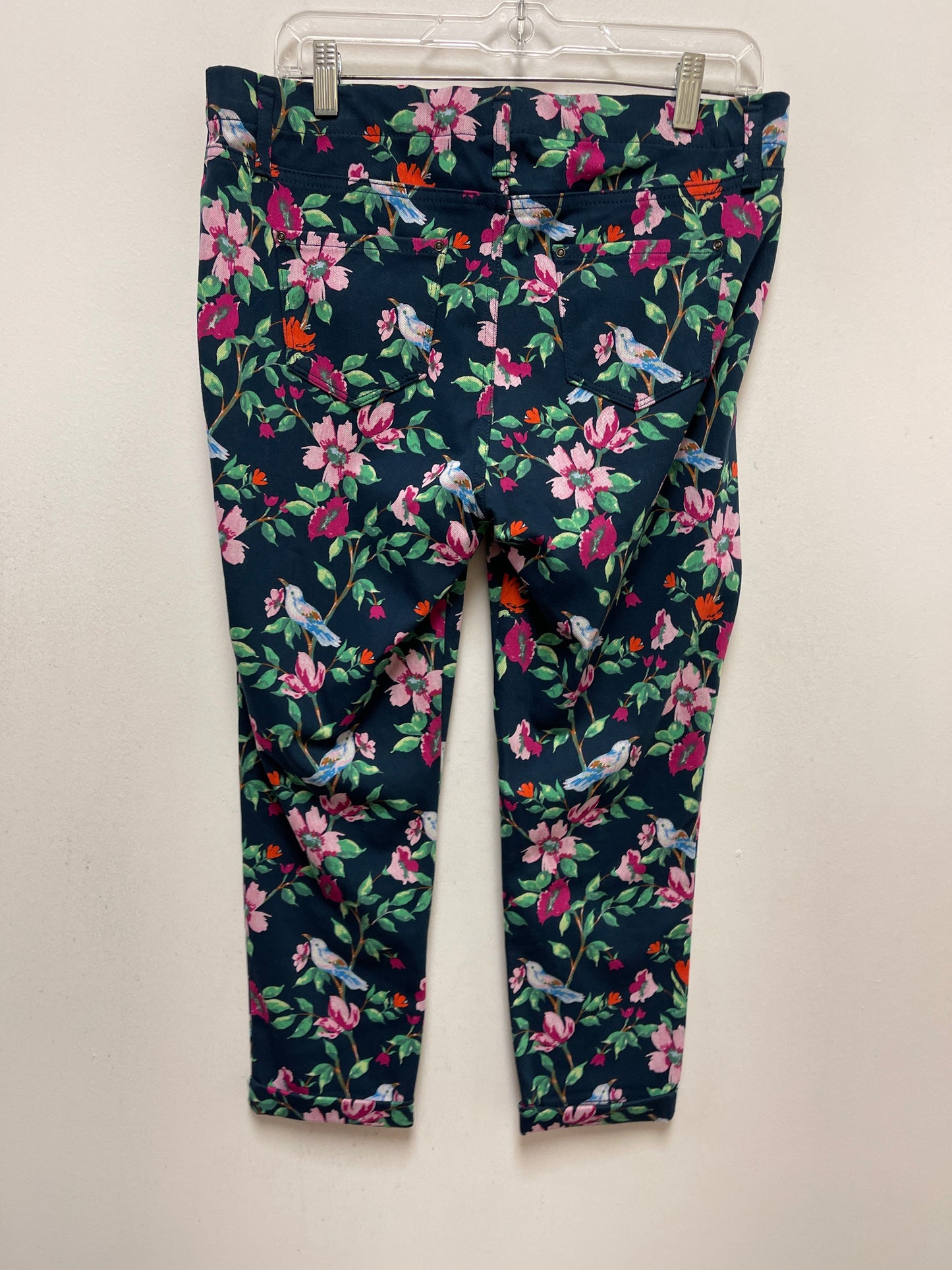 Floral Print Pants Cropped Time And Tru, Size 12