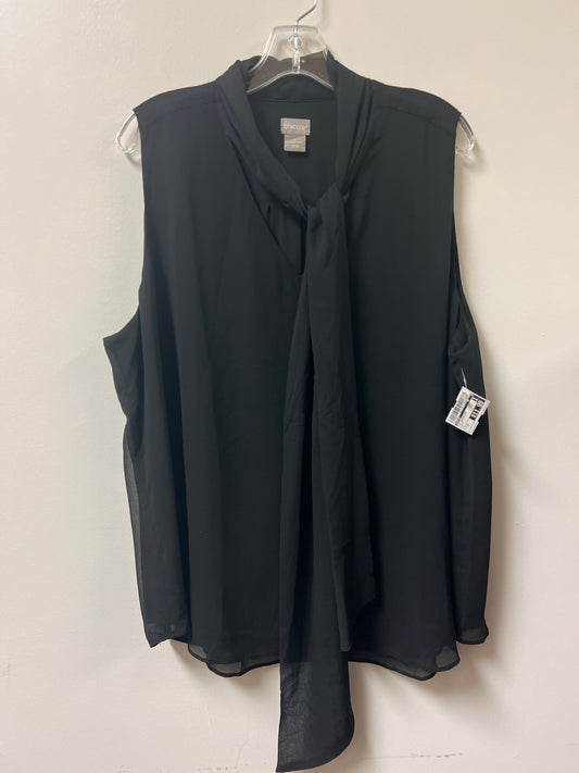 Top Sleeveless By Chicos In Black, Size: 2x