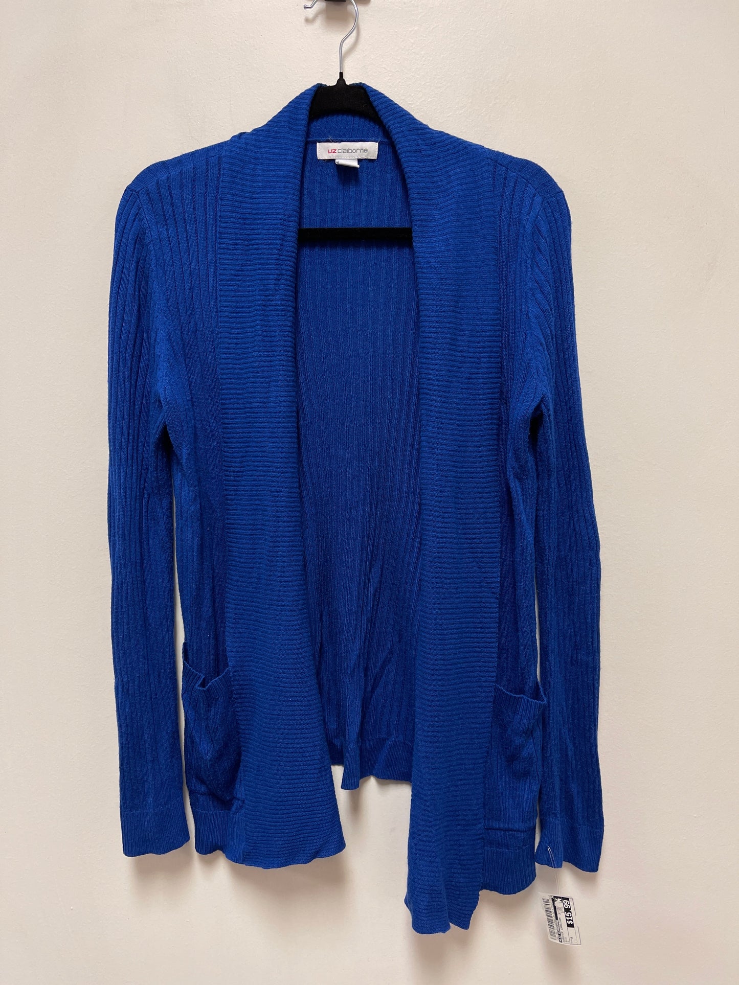 Sweater Cardigan By Liz Claiborne In Blue, Size: M