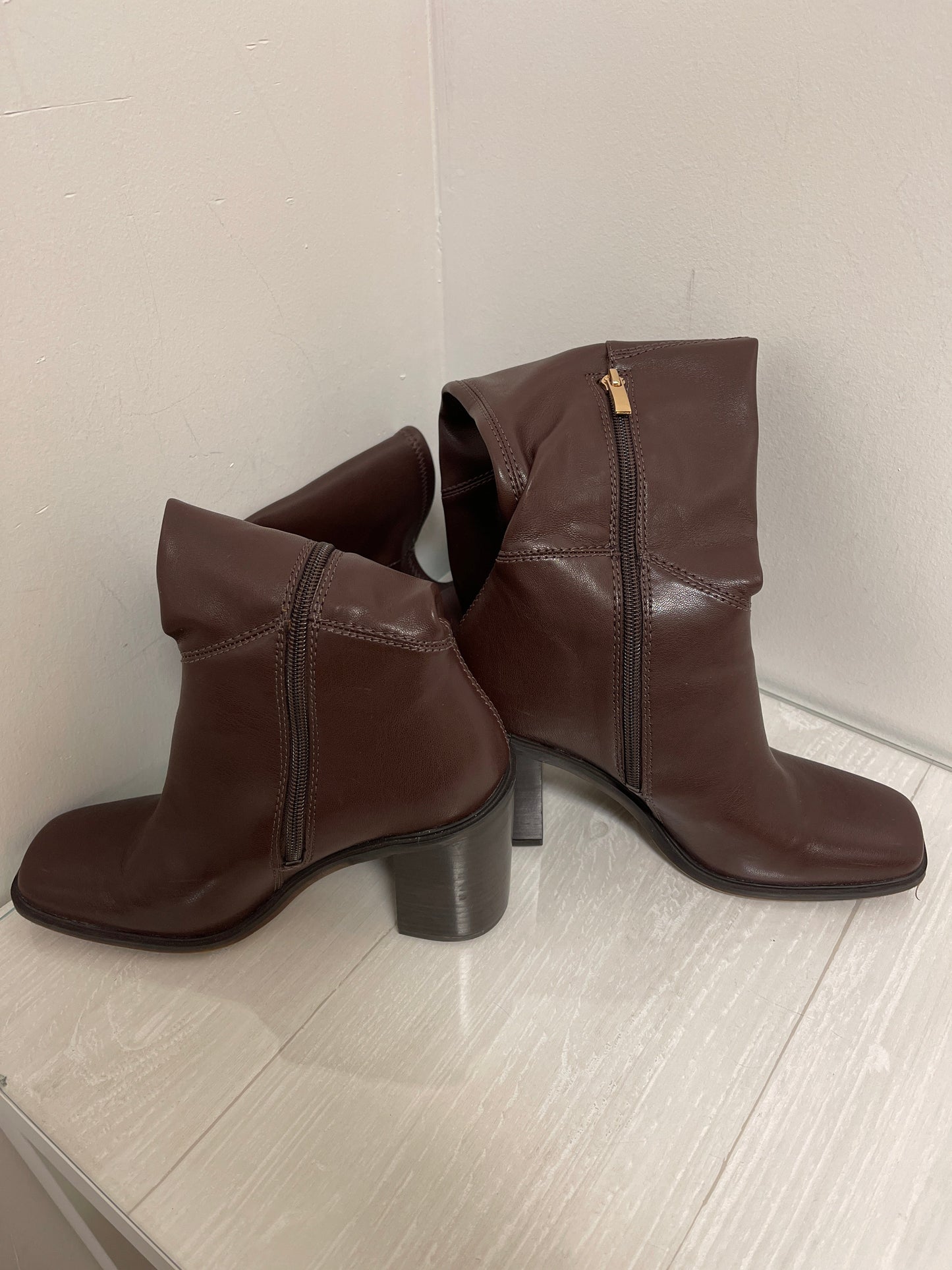 Boots Knee Heels By Franco Sarto In Brown, Size: 6.5