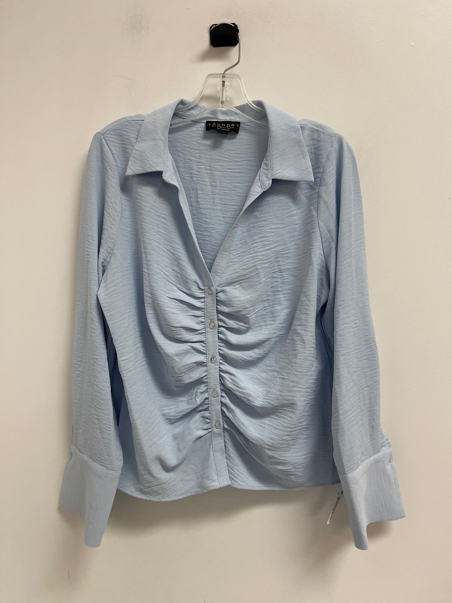 Blouse Long Sleeve By Laundry In Blue, Size: L