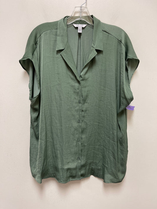 Green Blouse Short Sleeve Nine West, Size 2x