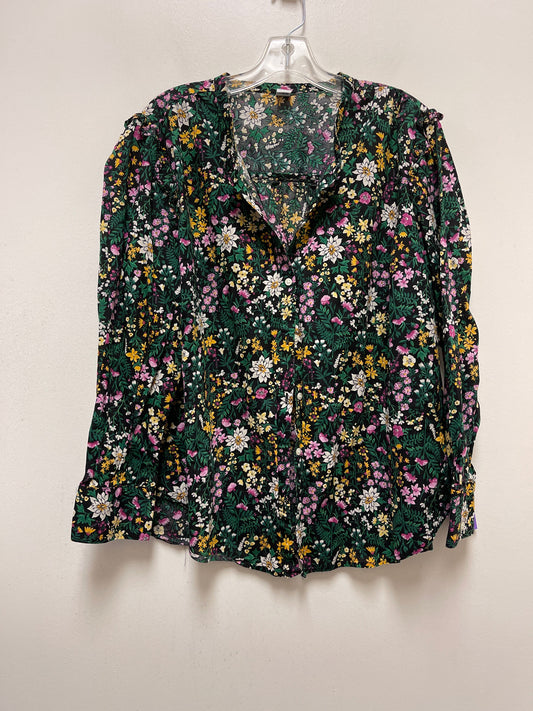 Floral Print Blouse Long Sleeve Old Navy, Size 2x