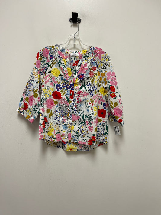 Multi-colored Blouse Long Sleeve Clothes Mentor, Size M